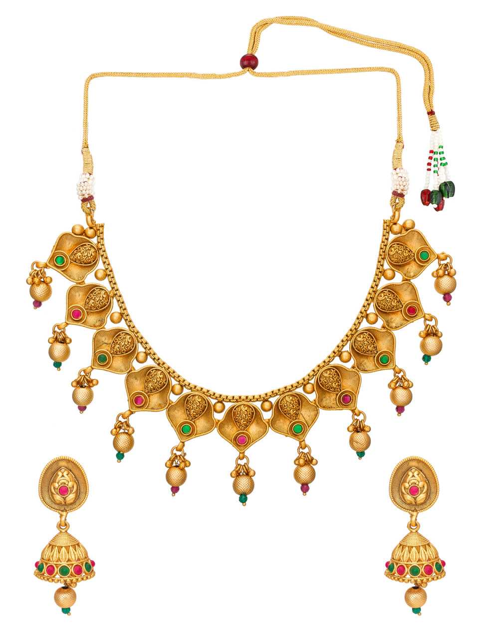 Ynf Brass KESH105 NK3975 Womens Jewellery Wholesale Necklaces Set Temple Jewelry Manufacturer - Jewellery Export