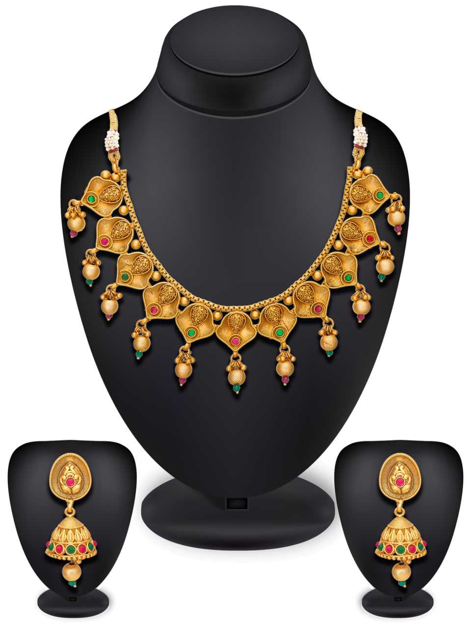 Ynf Brass KESH105 NK3975 Womens Jewellery Wholesale Necklaces Set Temple Jewelry Manufacturer - Jewellery Export
