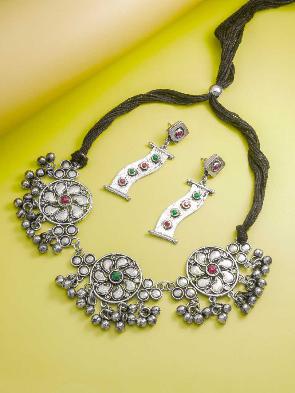 Ynf Brass KESH105 NK4025 Womens Jewellery Wholesale Oxidized Jewellery Set Manufacturer - Jewellery Export