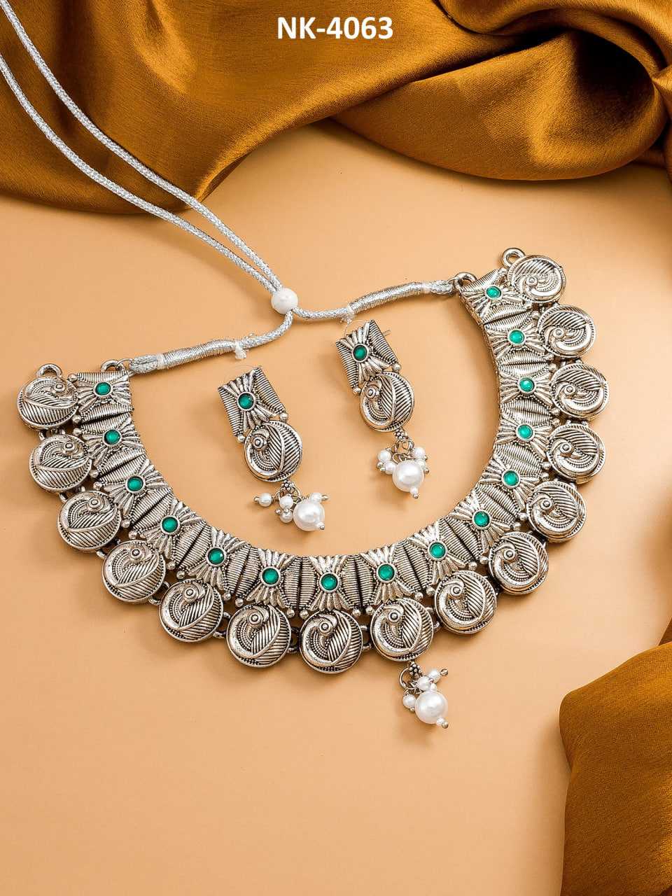 Ynf Brass KESH105 NK4063 Womens Jewellery Wholesale Oxidized Jewellery Set Manufacturer - Jewellery Export