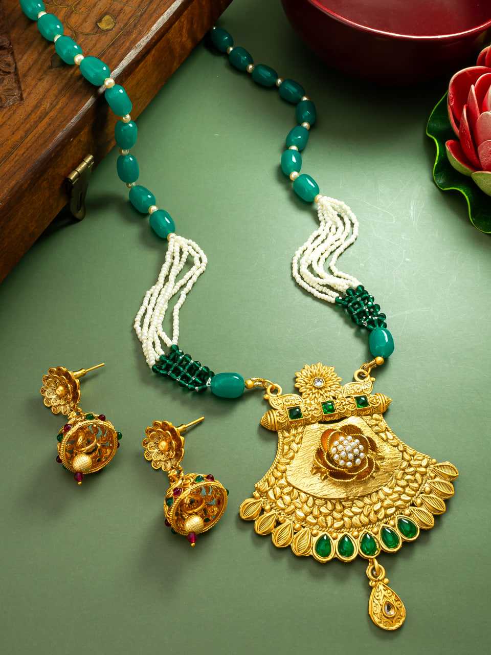 Ynf Brass KESH105 NK4204 Womens Jewellery Wholesale Long Sets Fancy Mala Necklaces Manufacturer - Jewellery Export
