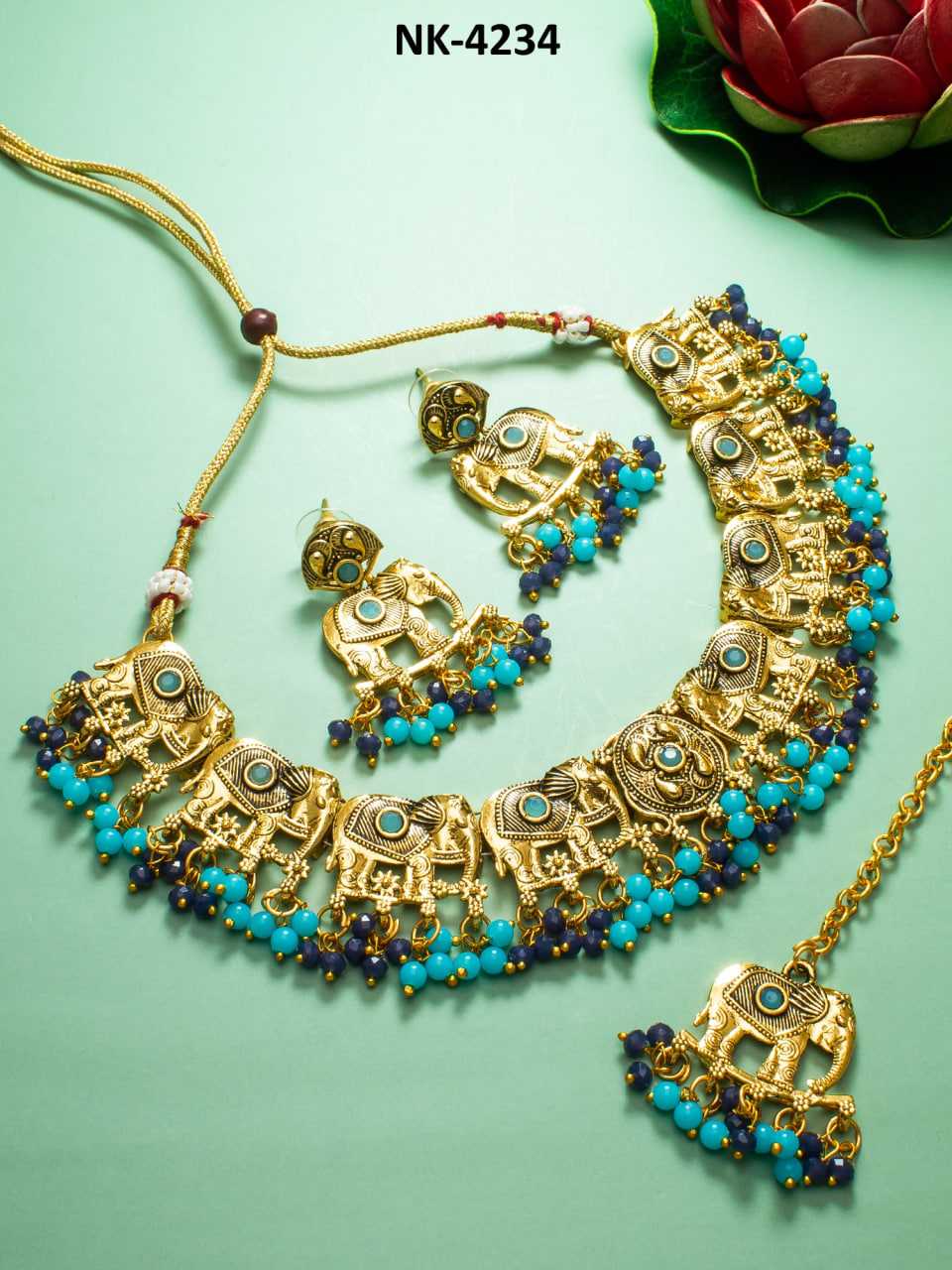 Ynf Brass KESH105 NK4234 Womens Jewellery Wholesale Artificial Necklace Sets Temple Jewelry Manufacturer - Jewellery Export