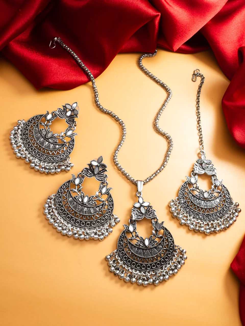 Ynf Brass KESH105 NK4293 Womens Jewellery Wholesale Oxidized Jewellery Set Manufacturer - Jewellery Export