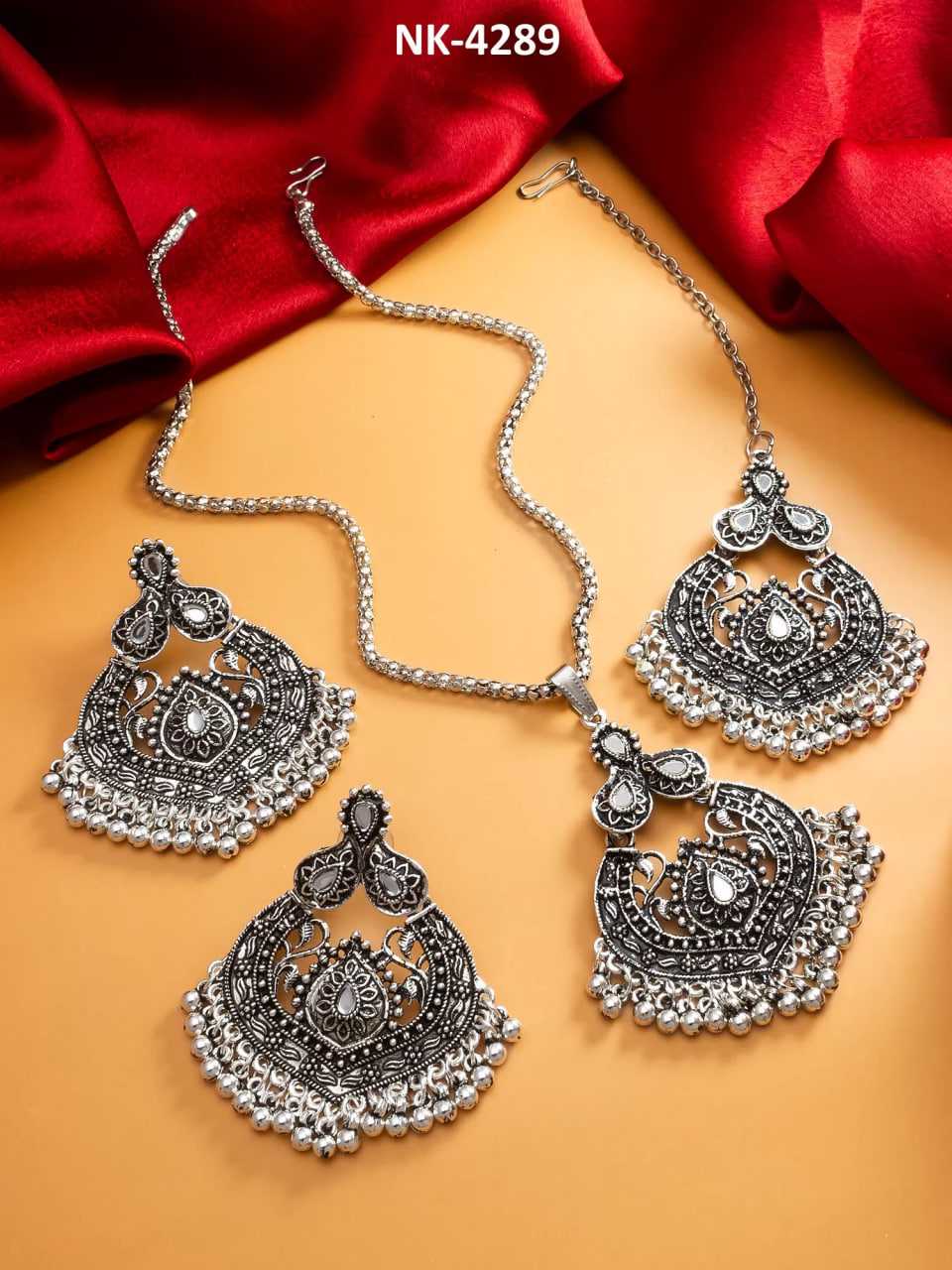 Ynf Brass KESH105 NK4293 Womens Jewellery Wholesale Oxidized Jewellery Set Manufacturer - Jewellery Export