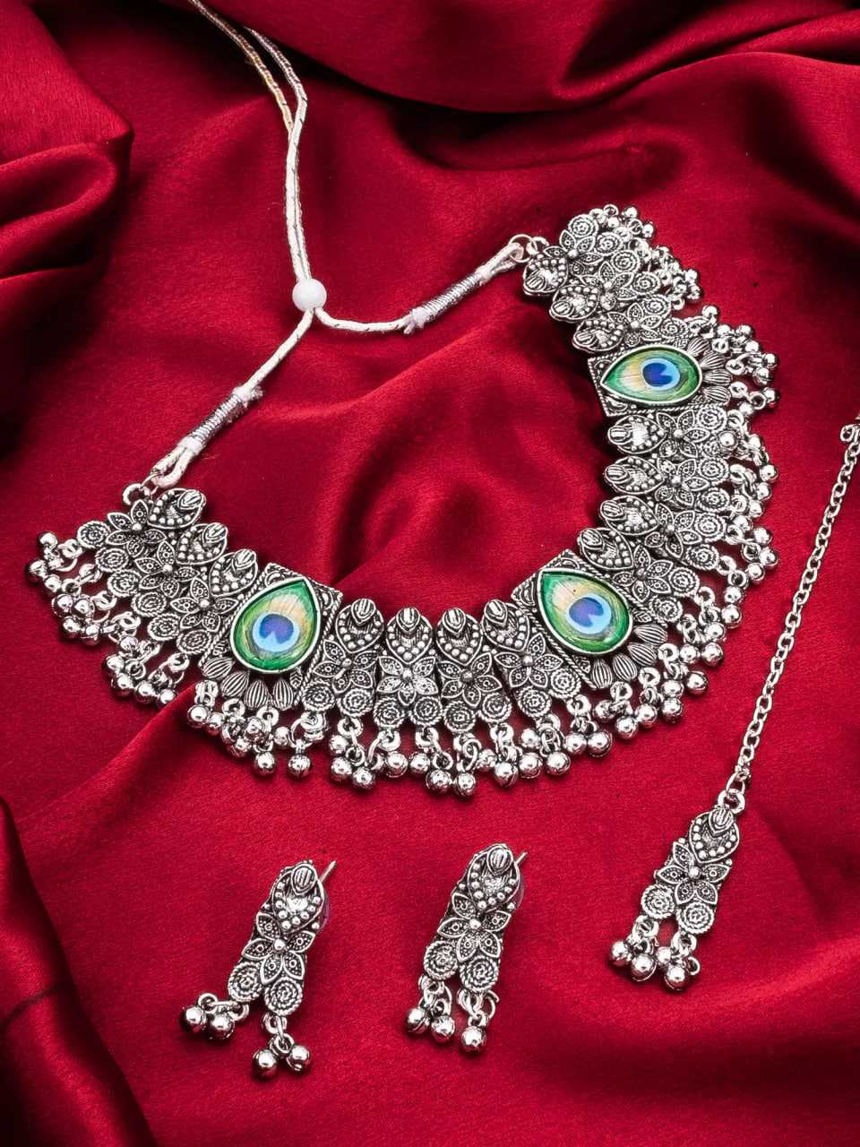 Ynf Brass KESH105 NK4317 Womens Jewellery Wholesale Oxidized Jewellery Set Manufacturer - Jewellery Export