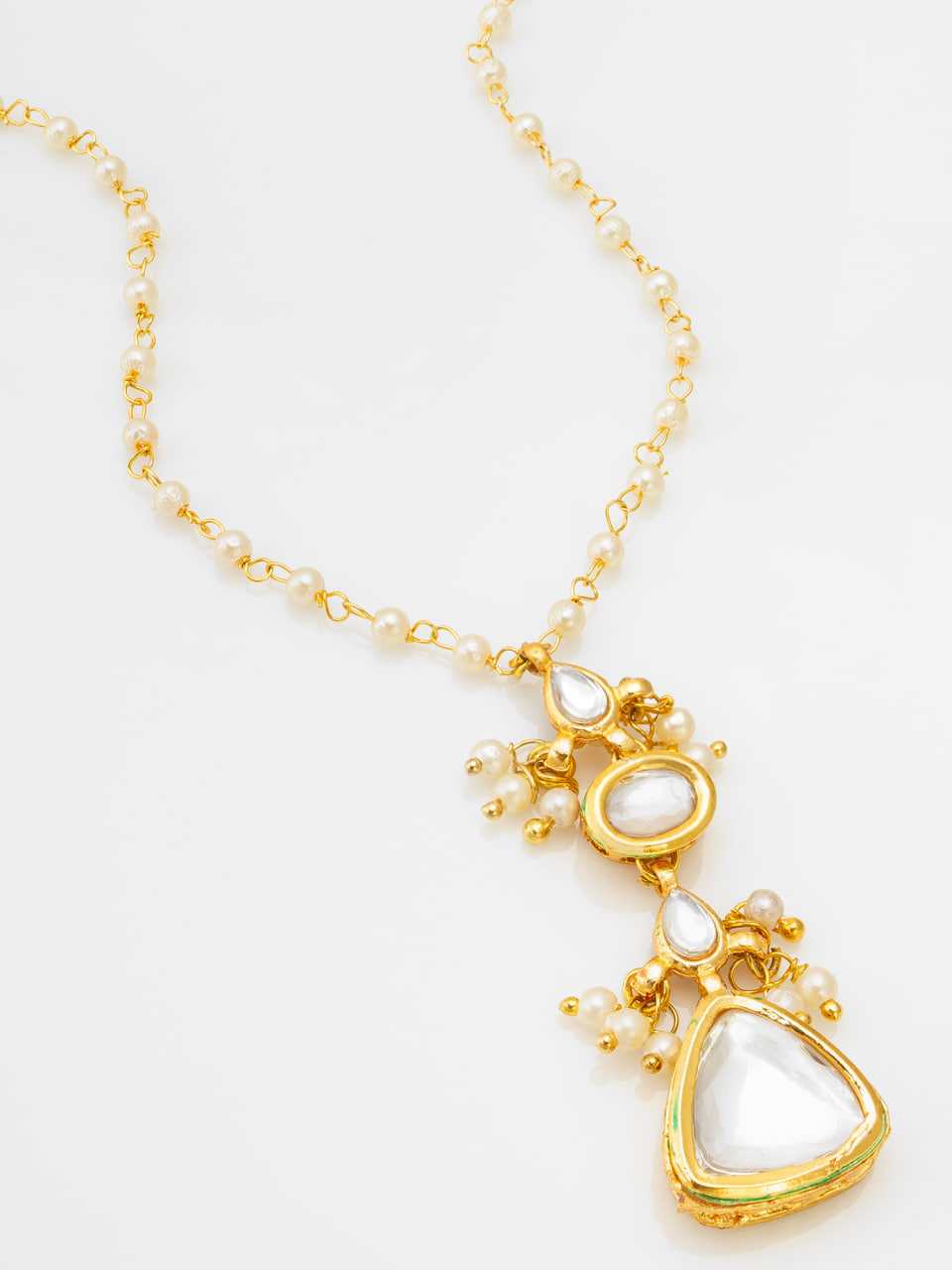 Ynf Brass KESH105 NK4323 Womens Jewellery Wholesale Fancy Mala Necklaces Kundan Pendant Sets Manufacturer - Jewellery Export