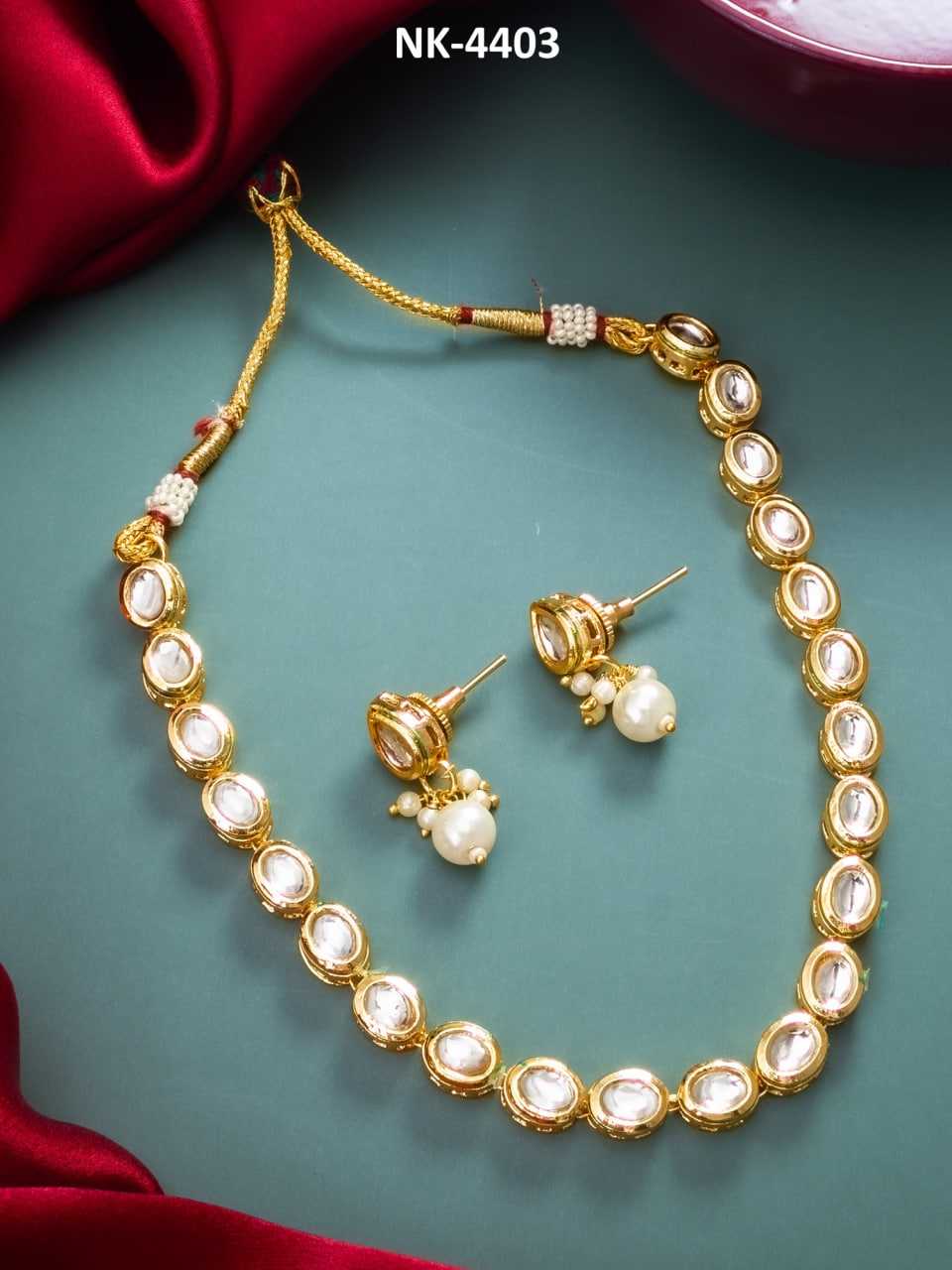 Ynf Brass KESH105 NK4403 Womens Jewellery Wholesale Kundan Necklace Set Manufacturer - Jewellery Export