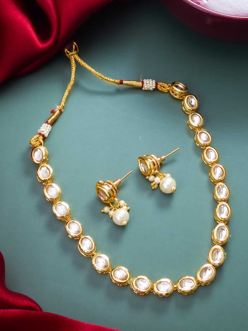 Ynf Brass KESH105 NK4403 Womens Jewellery Wholesale Kundan Necklace Set Manufacturer - Jewellery Export