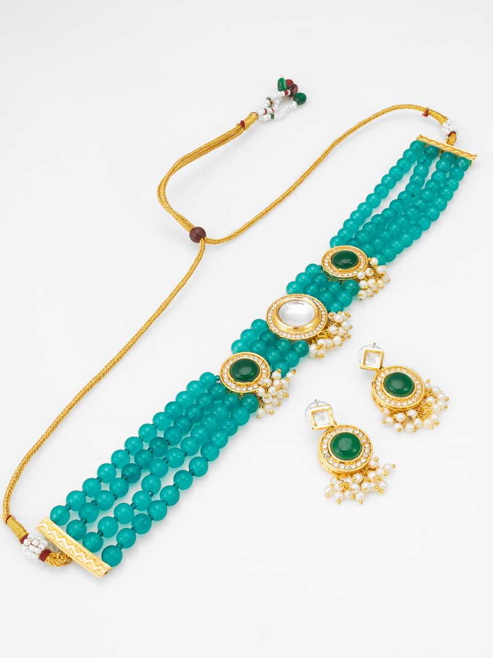 Ynf Brass KESH105 NK4448 Womens Jewellery Wholesale Choker Necklaces Kundan Pendant Sets Manufacturer - Jewellery Export