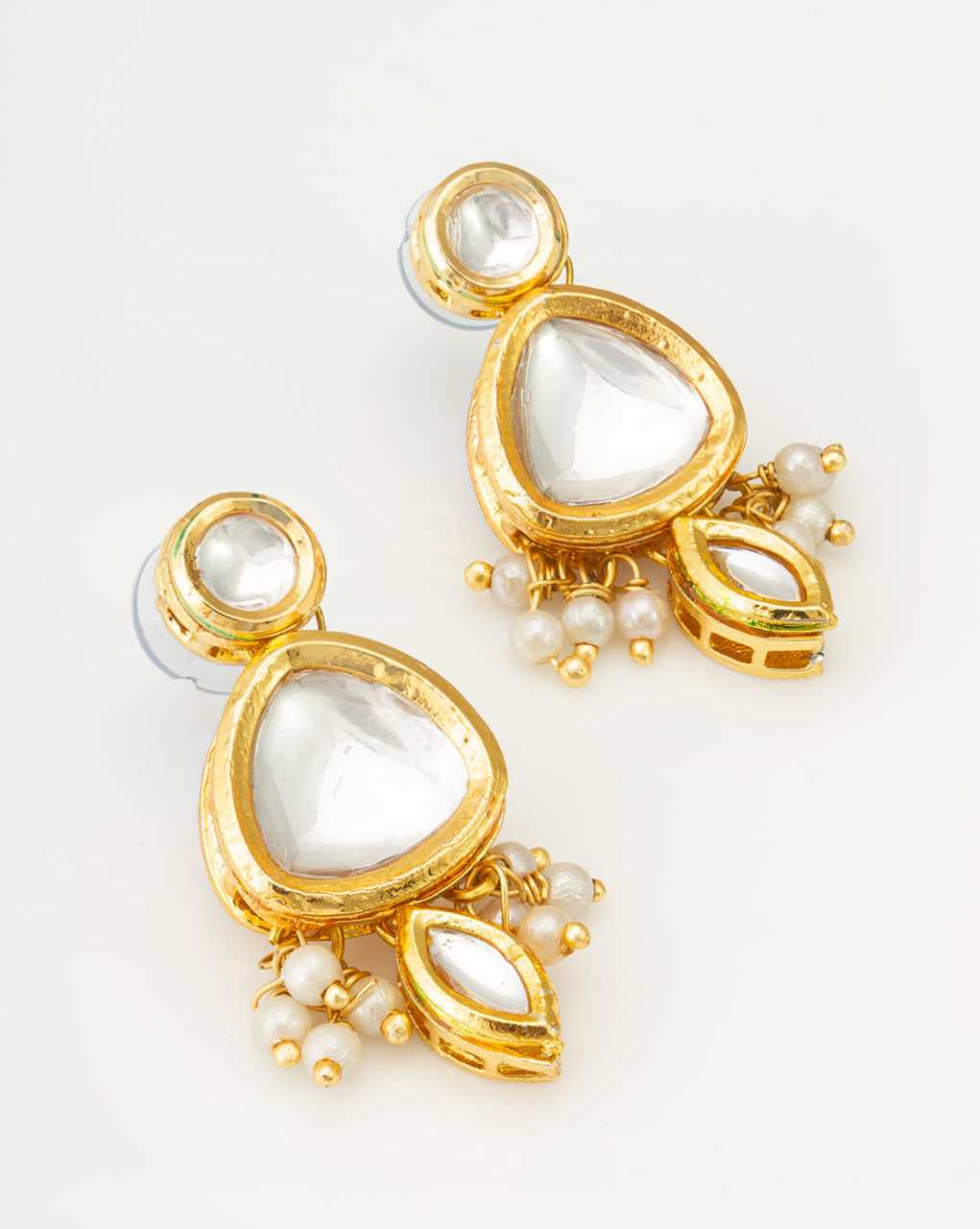 Ynf Brass KESH105 NK4496 Womens Jewellery Wholesale Kundan Pendant Sets Kundan Necklace Set Golden Necklace Set Manufacturer - Jewellery Export