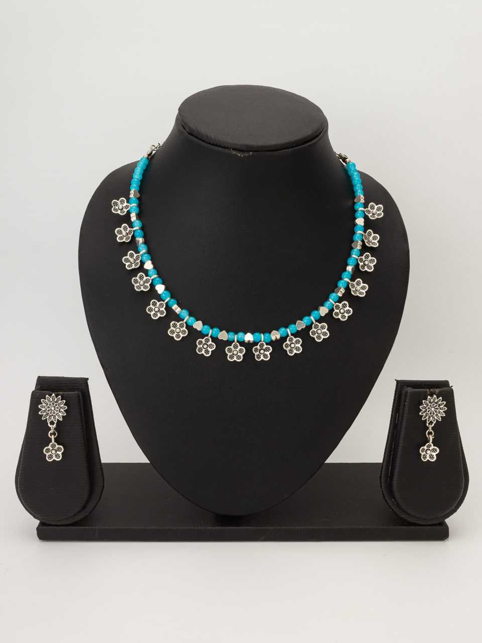 Ynf Brass KESH105 NK4560 Womens Jewellery Wholesale Oxidized Jewellery Set Manufacturer - Jewellery Export