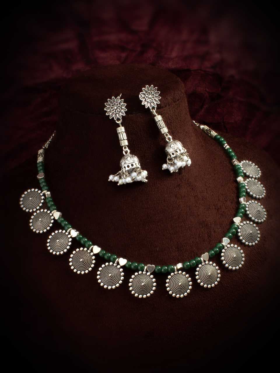 Ynf Brass KESH105 NK4568 Womens Jewellery Wholesale Oxidized Jewellery Set Manufacturer - Jewellery Export