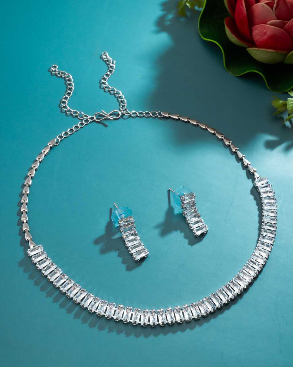 Ynf Brass KESH105 NK4578 Womens Jewellery Wholesale AD Diamond Necklace Artificial Necklaces Manufacturer - Jewellery Export