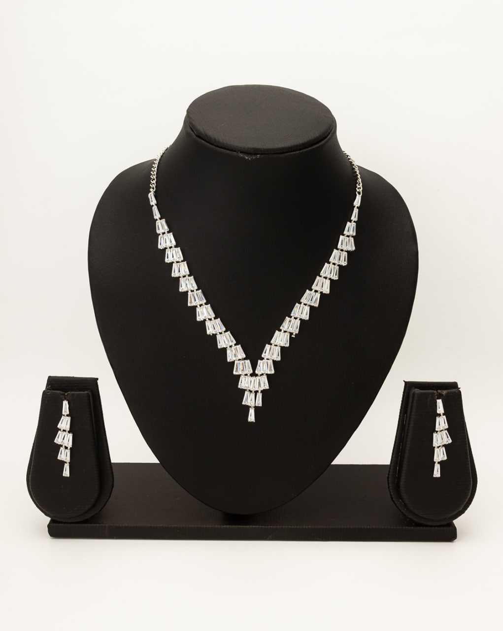 Ynf Brass KESH105 NK4581 Womens Jewellery Wholesale AD Diamond Necklace Necklaces Set Artificial Necklaces Manufacturer - Jewellery Export