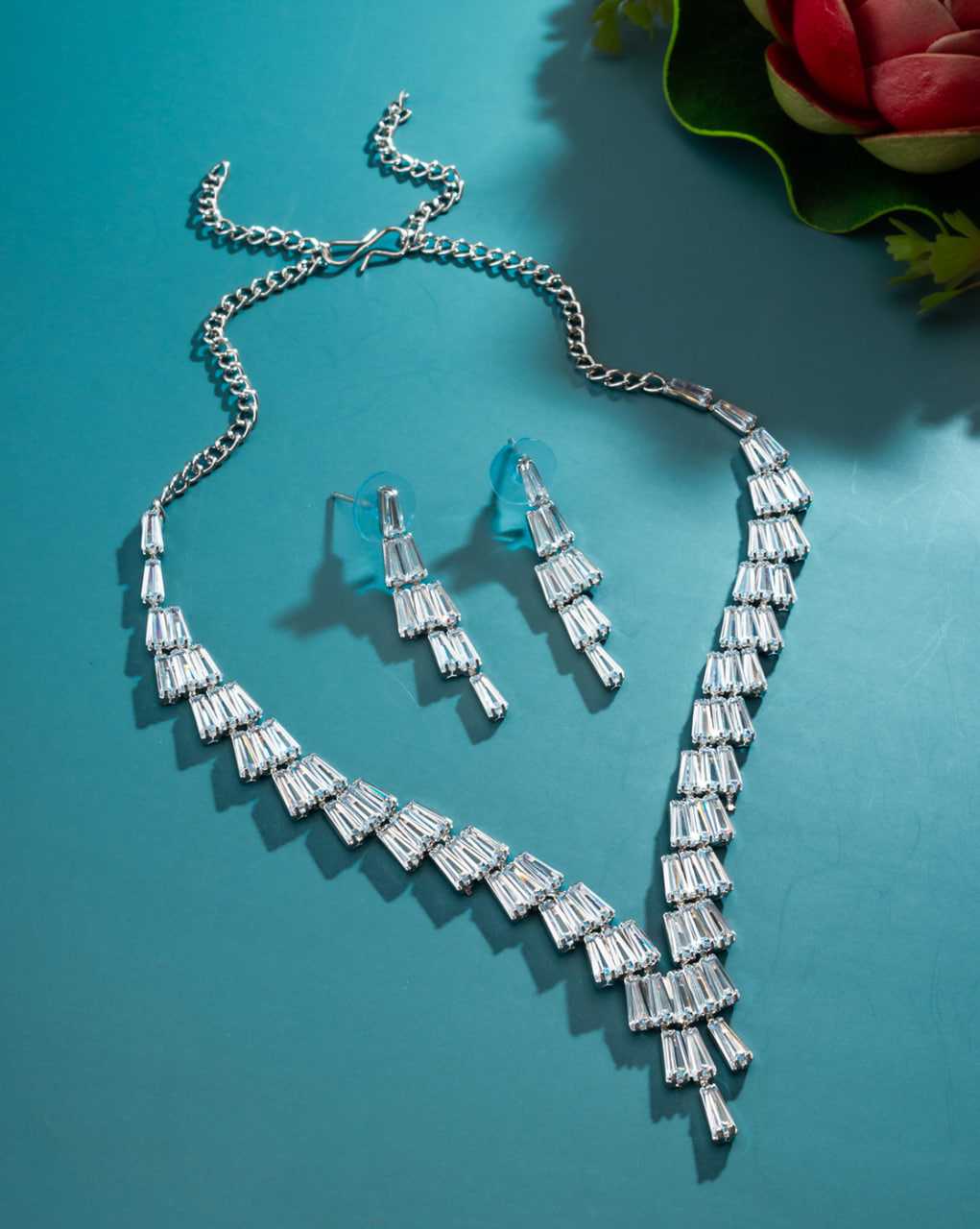 Ynf Brass KESH105 NK4581 Womens Jewellery Wholesale AD Diamond Necklace Necklaces Set Artificial Necklaces Manufacturer - Jewellery Export