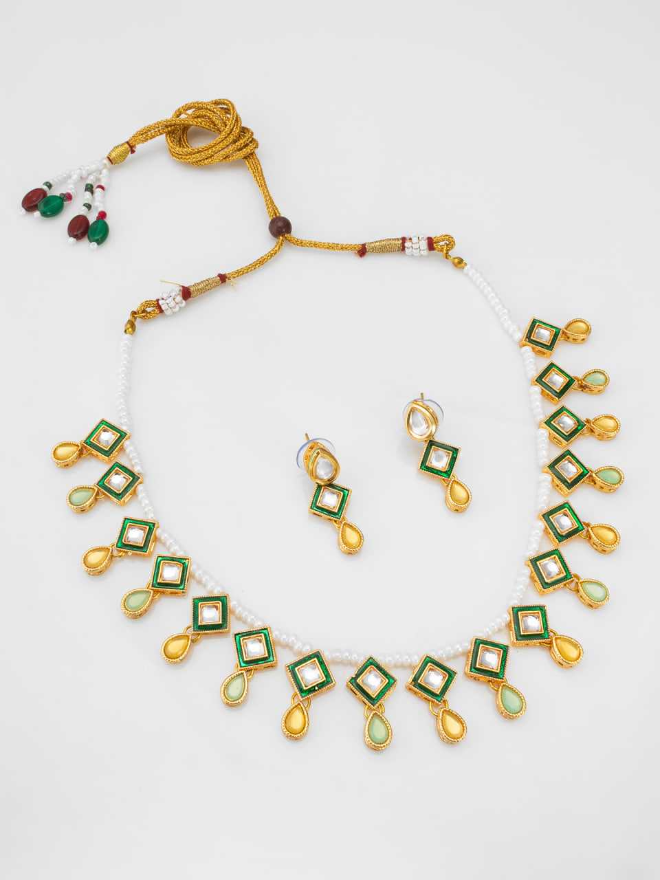 Ynf Brass KESH105 NK4665 Womens Jewellery Wholesale Kundan Pendant Sets Kundan Necklace Set Fashion Necklace Manufacturer - Jewellery Export