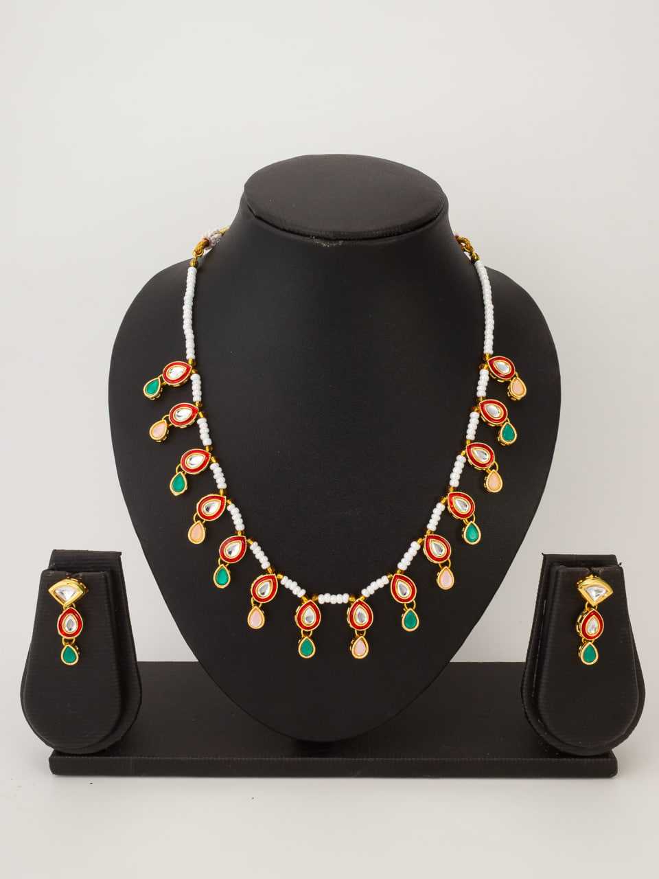 Ynf Brass KESH105 NK4670 Womens Jewellery Wholesale Fancy Mala Necklaces Kundan Pendant Sets Fashion Necklace Manufacturer - Jewellery Export