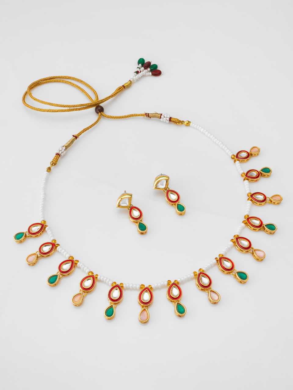 Ynf Brass KESH105 NK4670 Womens Jewellery Wholesale Fancy Mala Necklaces Kundan Pendant Sets Fashion Necklace Manufacturer - Jewellery Export