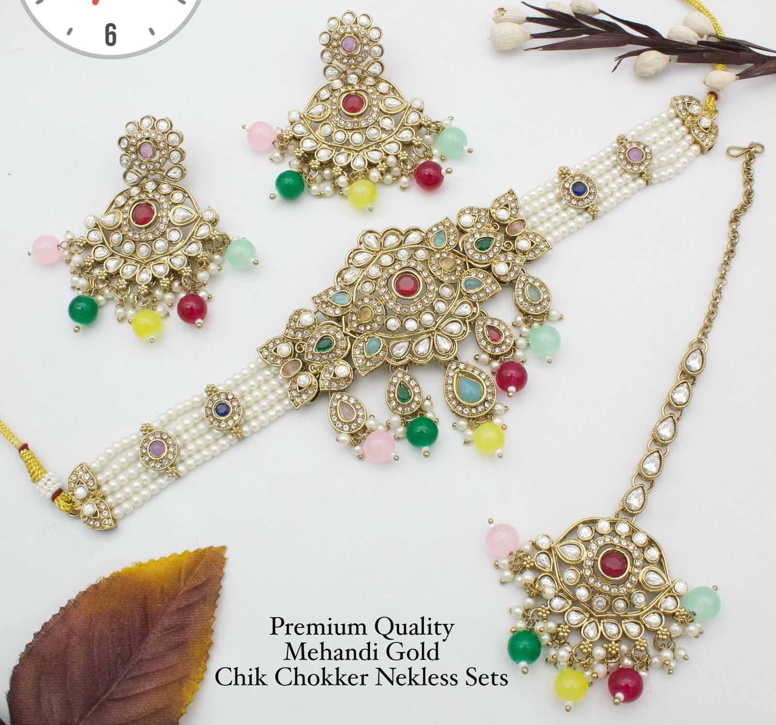 Ynf Brass KESH494 09 Womens Jewellery Wholesale Choker Necklaces Bridal Jewelry Sets Artificial Bridal Jewelry Manufacturer - Jewellery Export