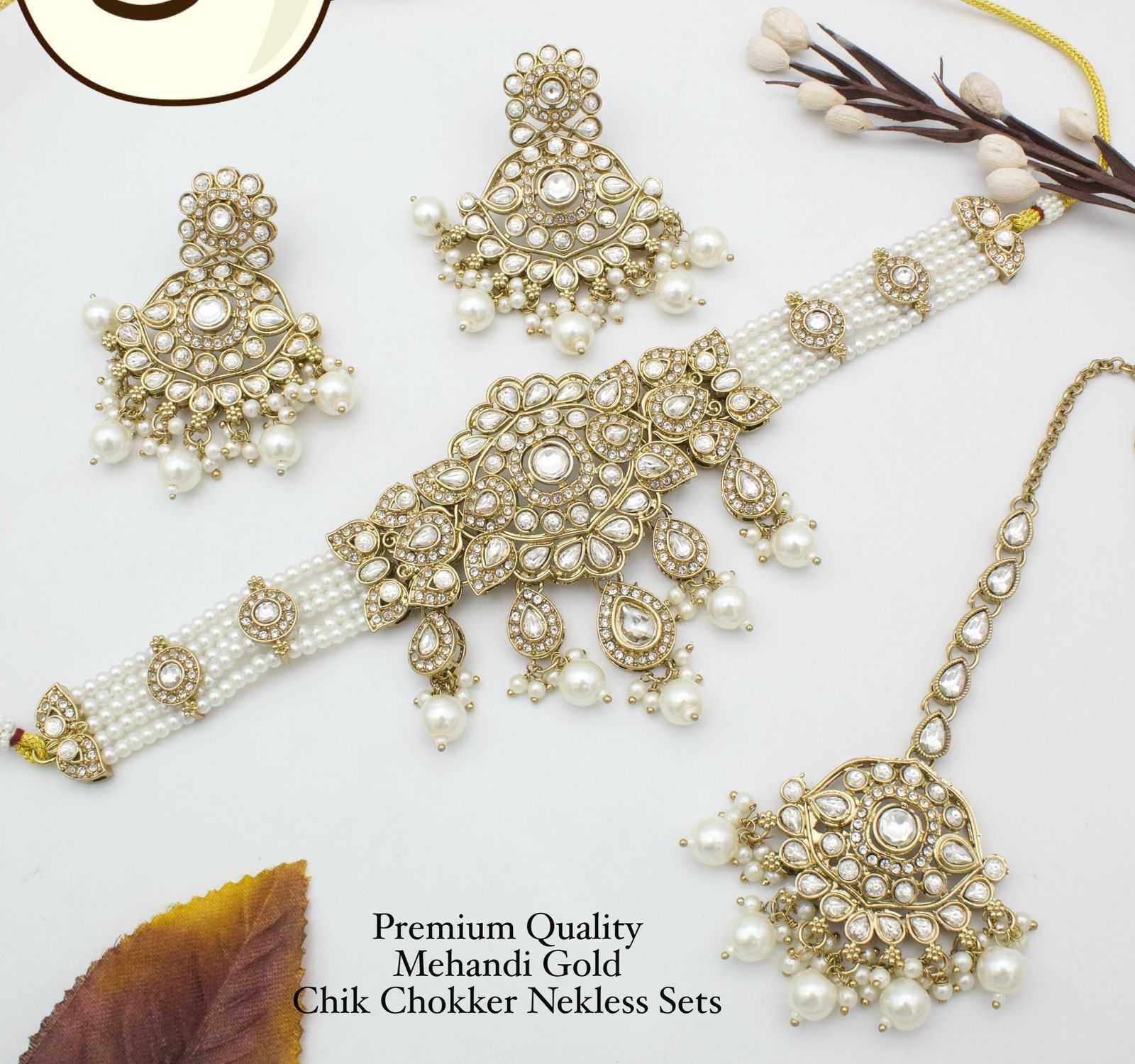 Ynf Brass KESH494 09 Womens Jewellery Wholesale Choker Necklaces Bridal Jewelry Sets Artificial Bridal Jewelry Manufacturer - Jewellery Export