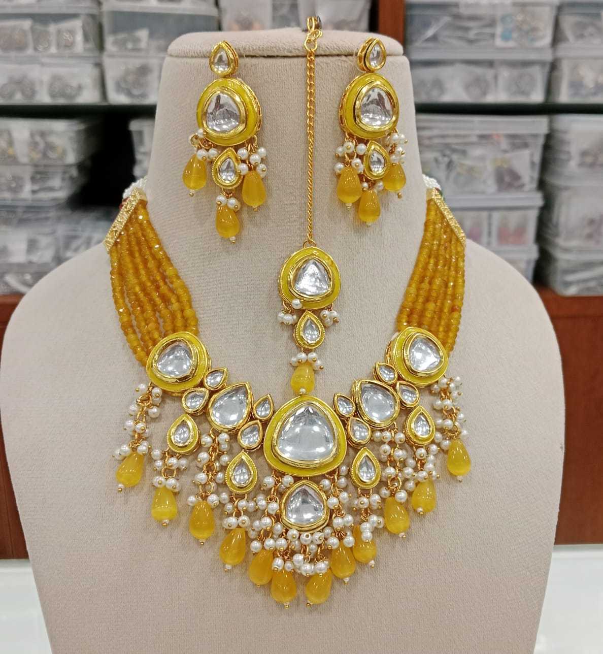 Ynf Brass KESH494 15 Womens Jewellery Wholesale Necklaces Set Bridal Jewelry Sets Artificial Bridal Jewelry Manufacturer - Jewellery Export