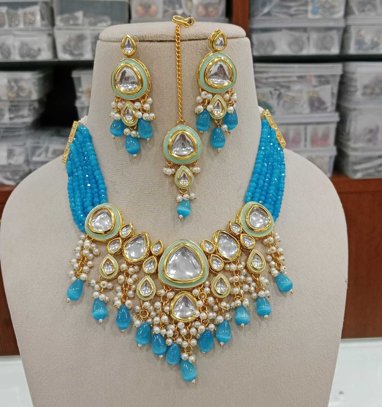 Ynf Brass KESH494 15 Womens Jewellery Wholesale Necklaces Set Bridal Jewelry Sets Artificial Bridal Jewelry Manufacturer - Jewellery Export