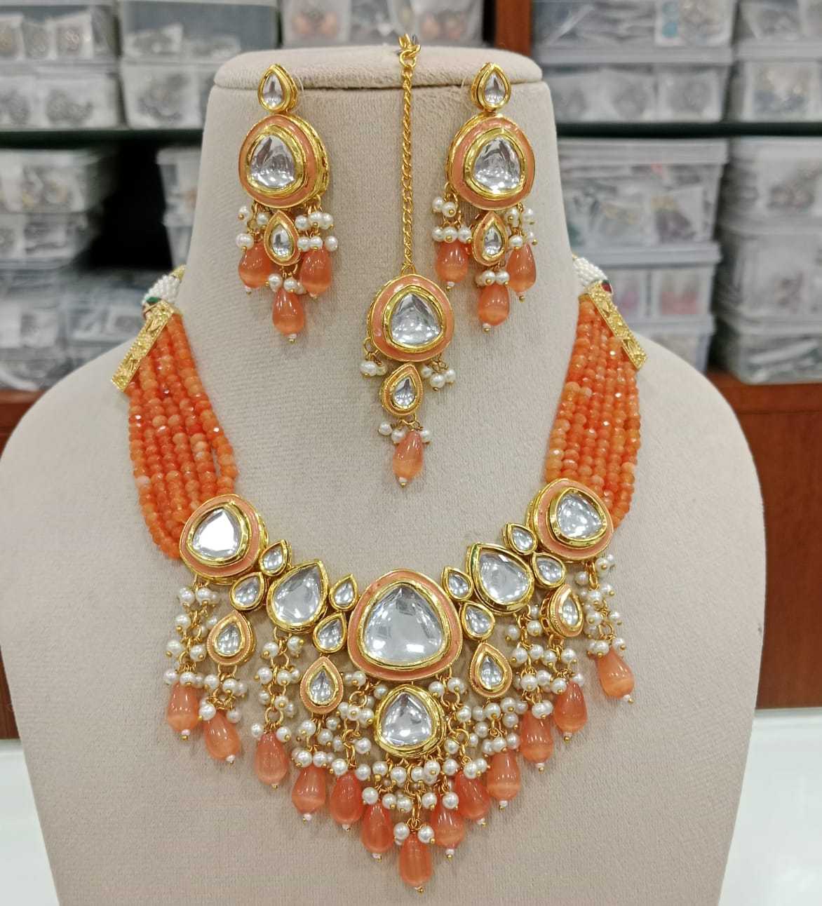 Ynf Brass KESH494 15 Womens Jewellery Wholesale Necklaces Set Bridal Jewelry Sets Artificial Bridal Jewelry Manufacturer - Jewellery Export