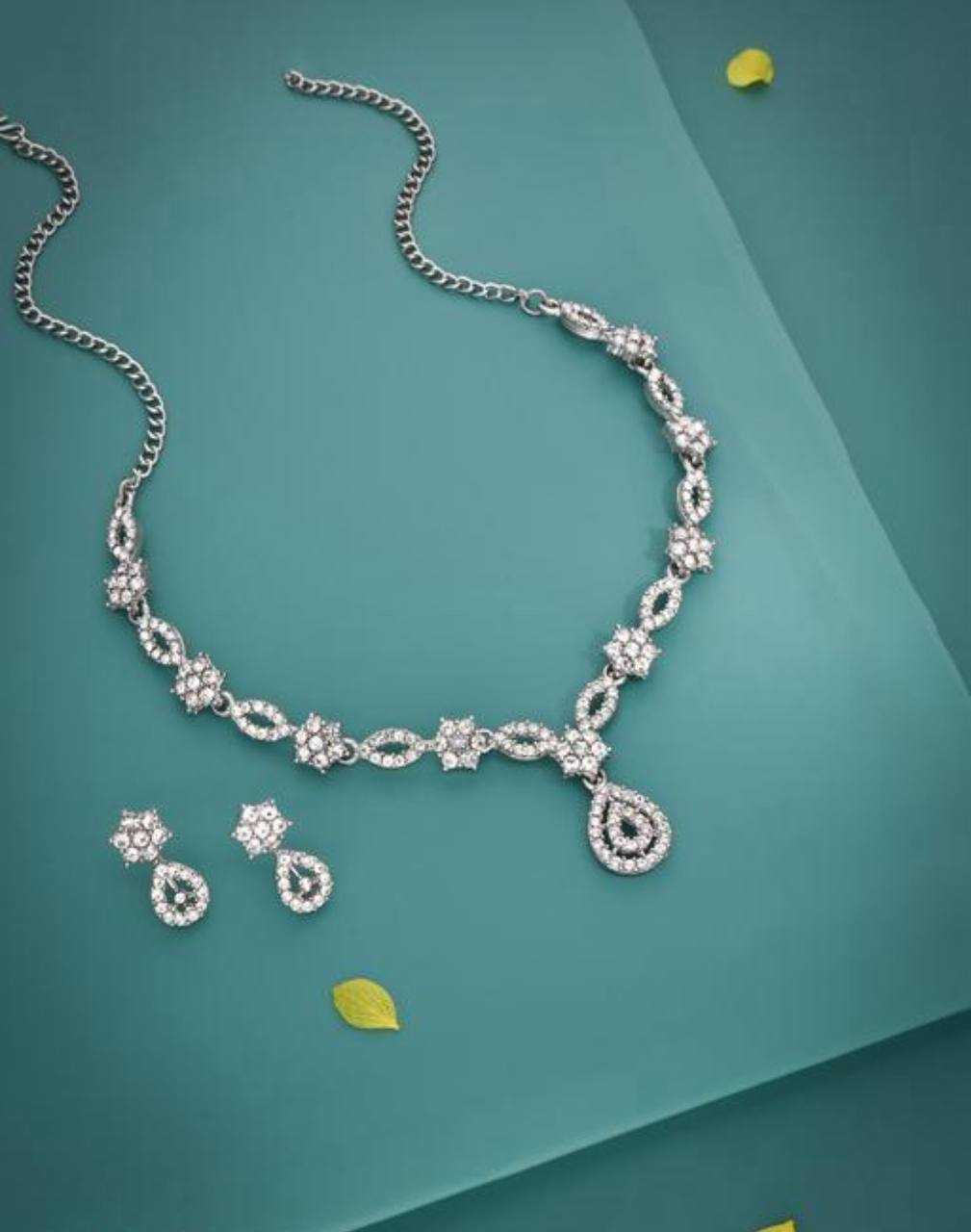 Ynf Brass Womens Jewellery Wholesale AD Diamond Necklace Necklaces Set Artificial Necklace Sets Manufacturer - Jewellery Export