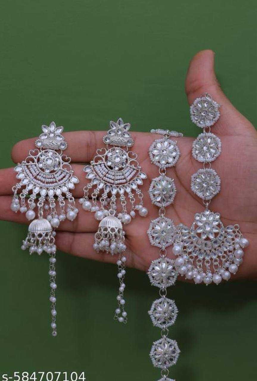 Ynf Brass Womens Jewellery Wholesale Maang Tikka Fancy Earrings Manufacturer - Jewellery Export