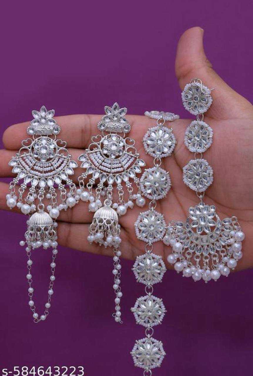 Ynf Brass Womens Jewellery Wholesale Maang Tikka Fancy Earrings Manufacturer - Jewellery Export