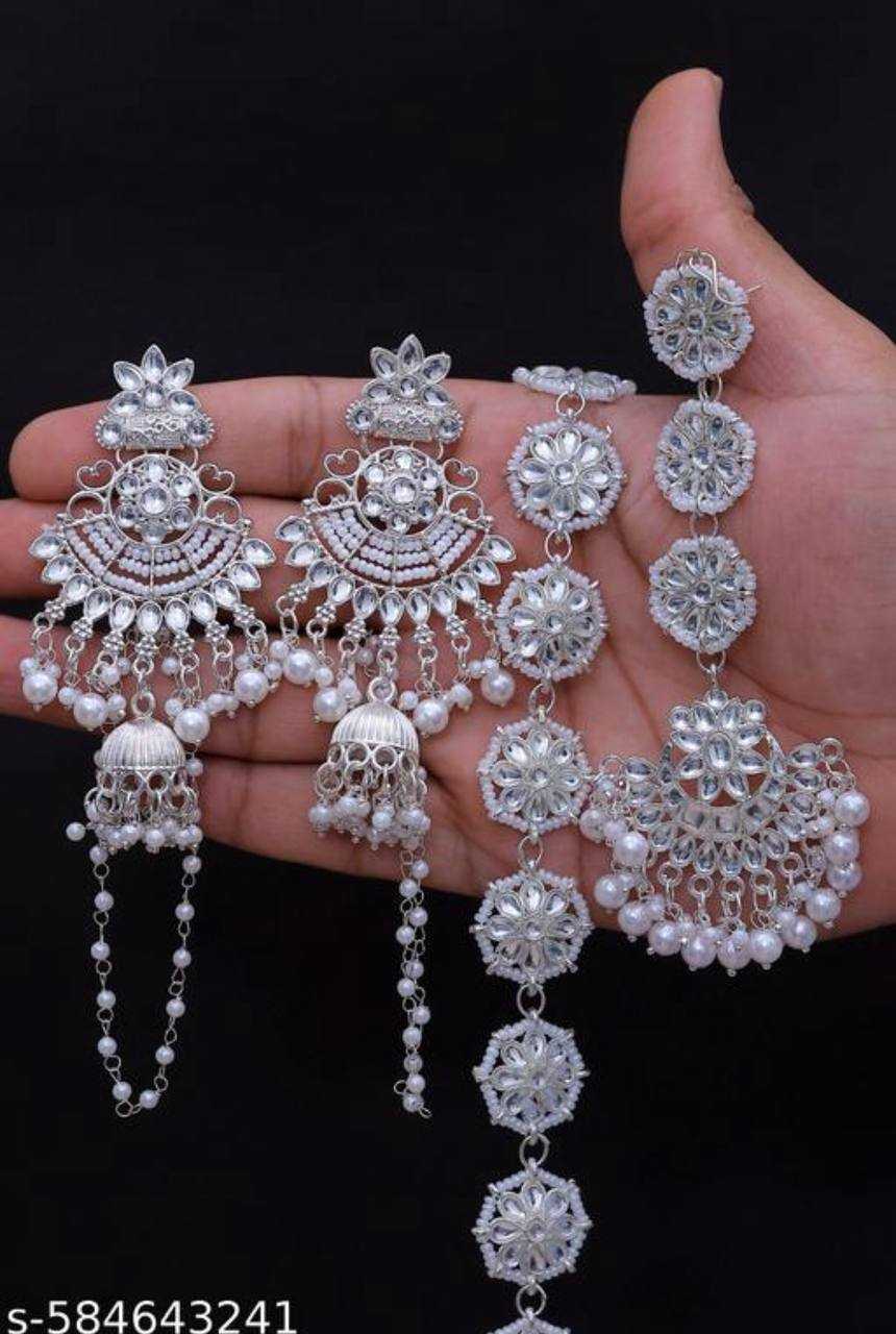 Ynf Brass Womens Jewellery Wholesale Maang Tikka Fancy Earrings Manufacturer - Jewellery Export