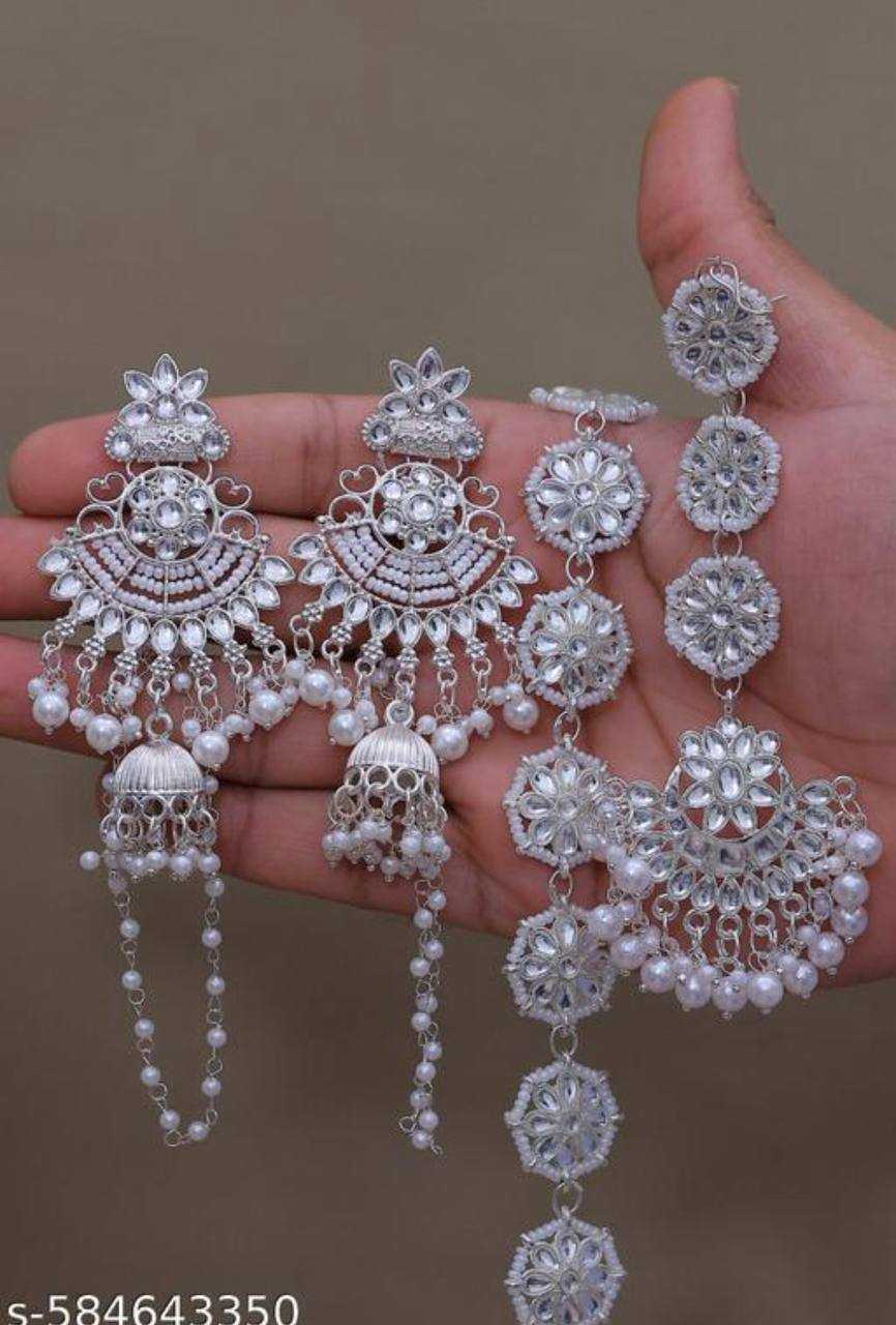 Ynf Brass Womens Jewellery Wholesale Maang Tikka Fancy Earrings Manufacturer - Jewellery Export