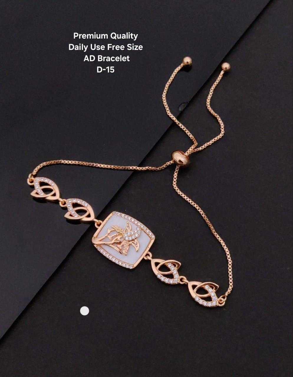 Ynf Fancy Womens Jewellery Wholesale AD Diamond Bracelet Golden Bracelet Gold Plated Jewelry Manufacturer - Jewellery Export