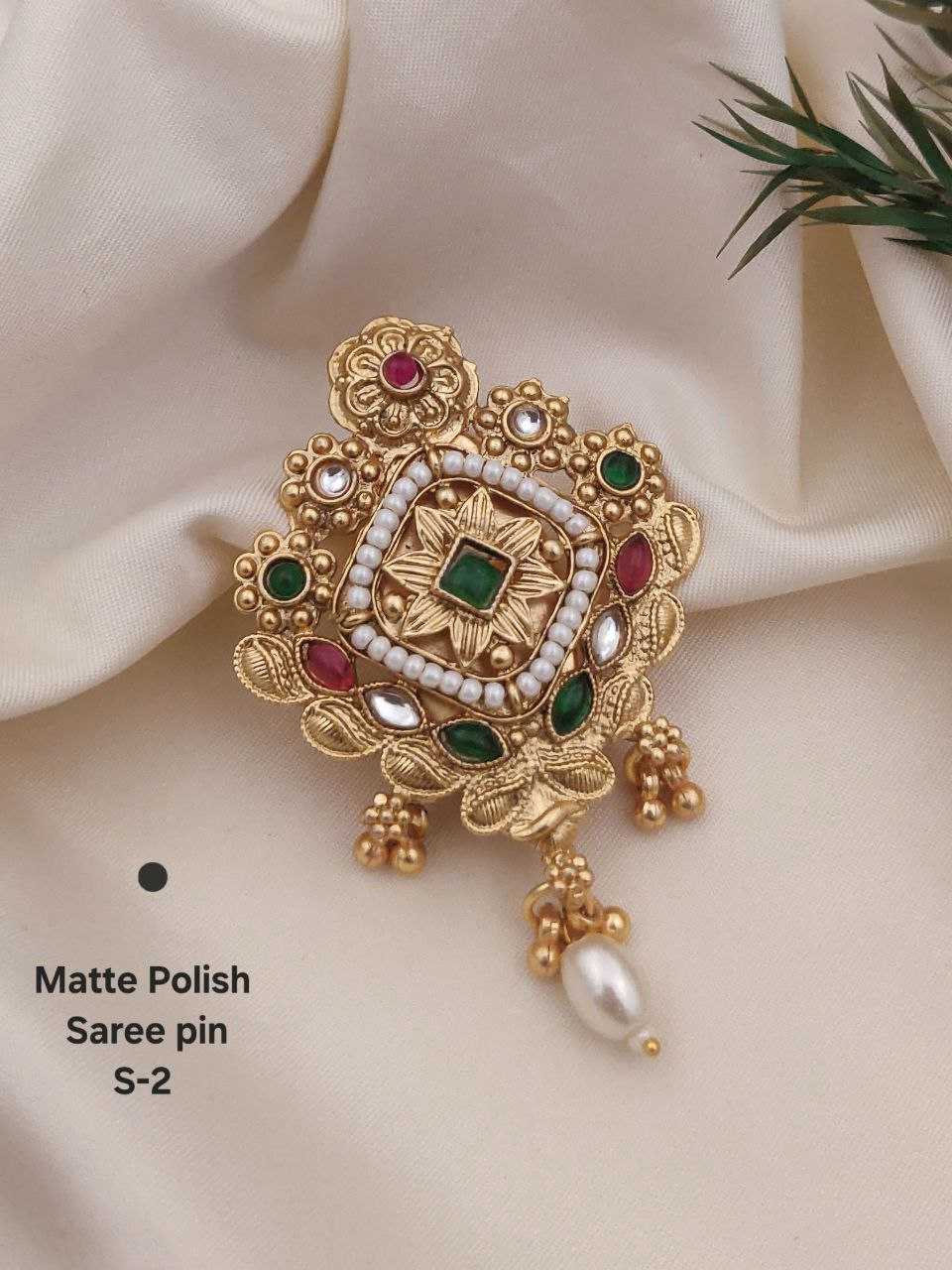 Ynf Brass KESH193 Womens Jewellery Wholesale Antique Saree Pins Manufacturer - Jewellery Export