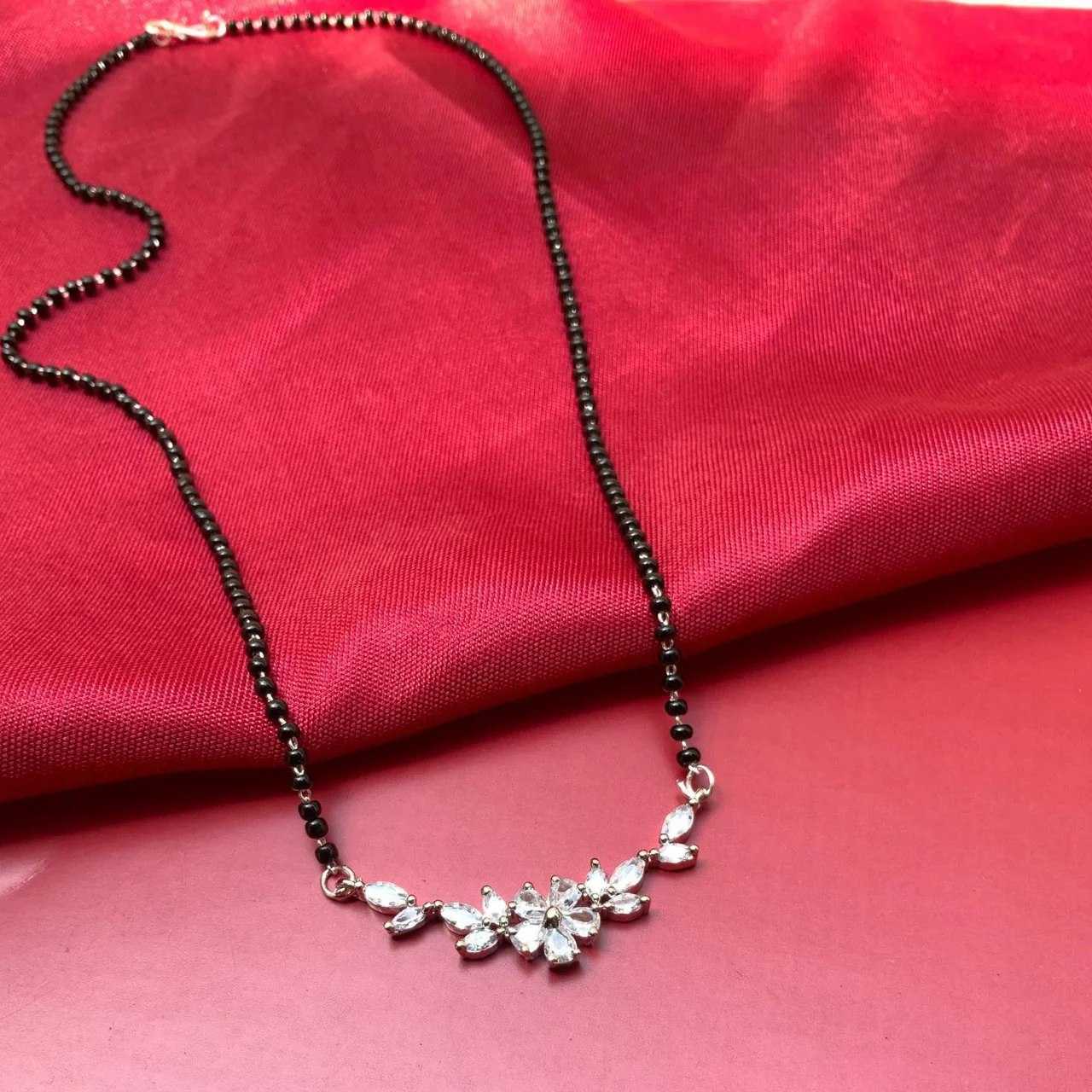 Ynf Silver Plated KESH191 MANGALSUTRA-1 Womens Jewellery Wholesale Mangalsutras Silver Plated Jewelry Manufacturer - Jewellery Export