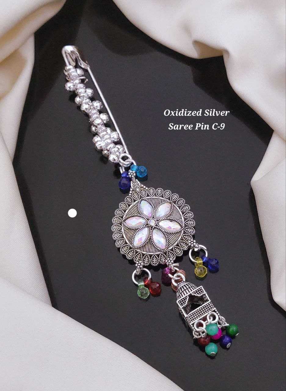 Ynf Brass KESH193 Womens Jewellery Wholesale Silver Saree Pin Manufacturer - Jewellery Export