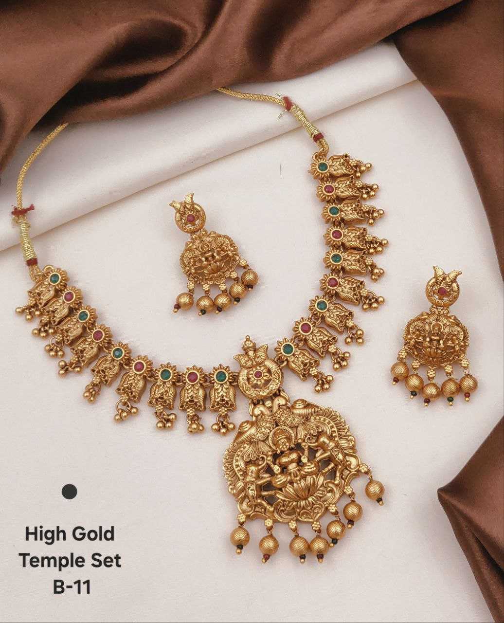 Ynf Brass Womens Jewellery Wholesale Golden Necklace Set Fashion Necklace Temple Jewelry Manufacturer - Jewellery Export