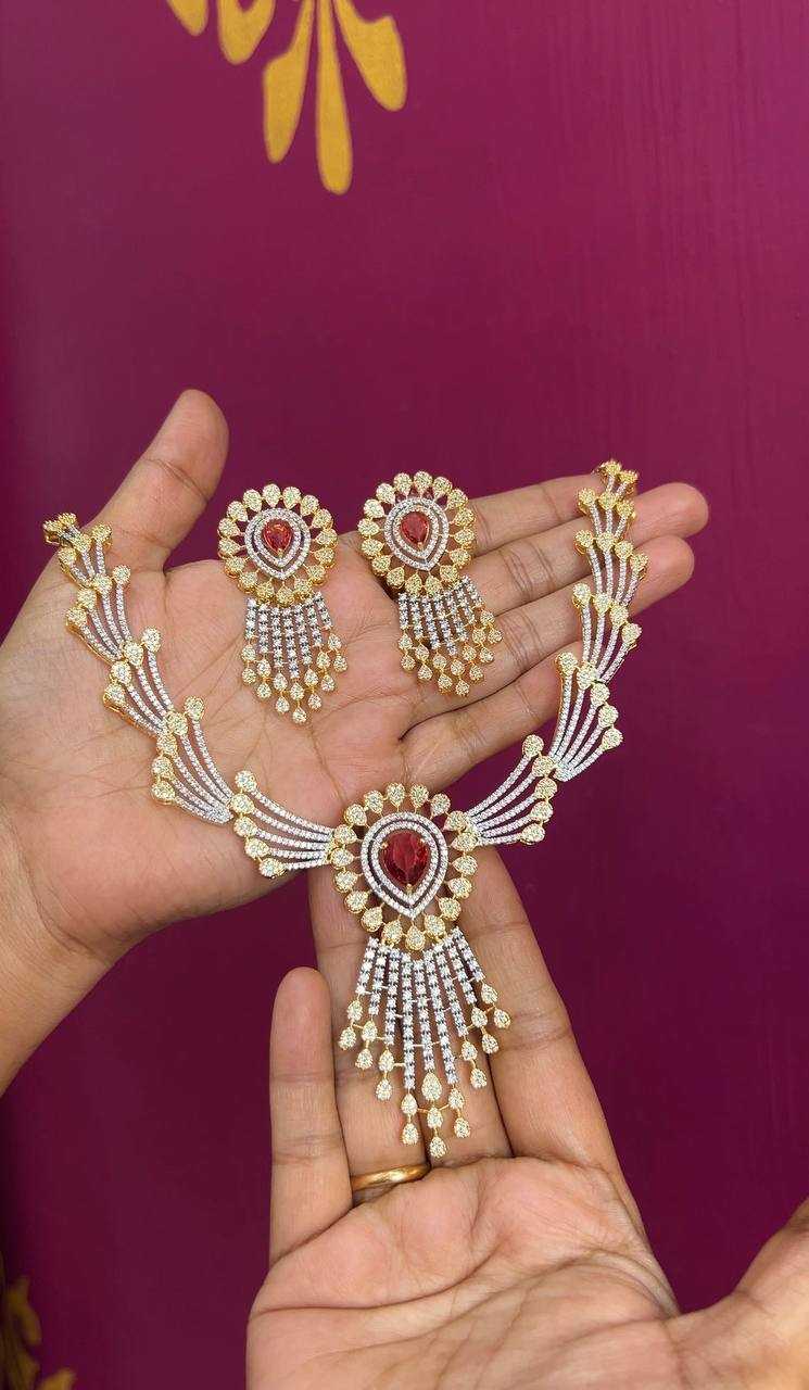 Ynf Gold Plated Silver Plated KESH192 NECKLACE 1 Womens Jewellery Wholesale Designer Crystal Necklaces Necklaces Set Fashion Necklace Manufacturer - Jewellery Export