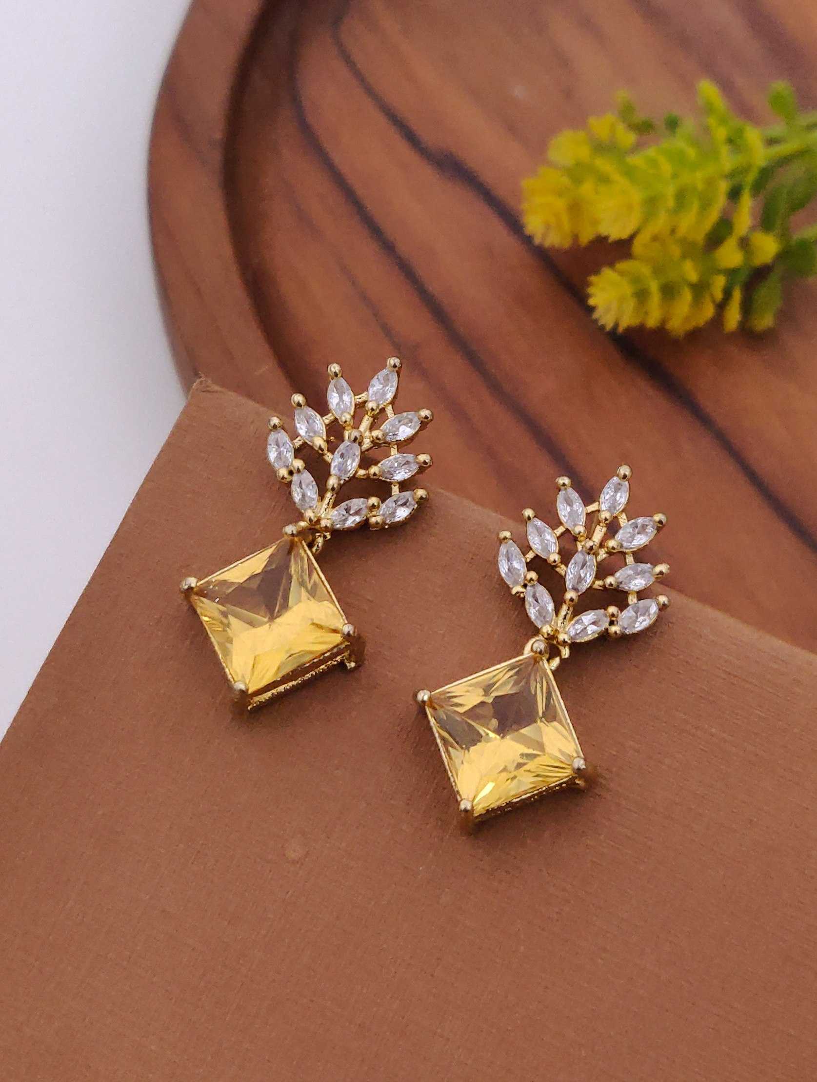 Ynf AD Diamond KESH191 110 Womens Jewellery Festive Collections Wholesale Fancy Earrings AD Diamond Earring Artificial Diamond Earrings Manufacturer - Jewellery Export