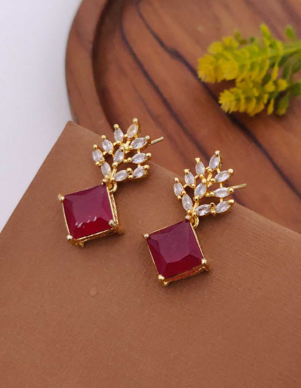 Ynf AD Diamond KESH191 110 Womens Jewellery Festive Collections Wholesale Fancy Earrings AD Diamond Earring Artificial Diamond Earrings Manufacturer - Jewellery Export