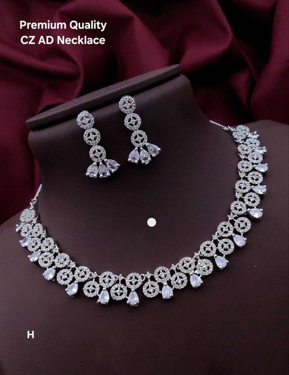 Ynf Brass KESH193 1 Womens Jewellery Wholesale AD Diamond Necklace AD Diamond Earring Necklaces Set Manufacturer - Jewellery Export