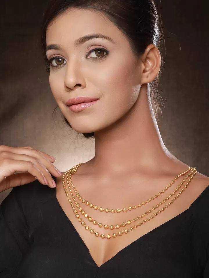 Ynf Gold Plated KESH191 105 Womens Jewellery Wholesale Fancy Mala Necklaces Golden Necklace Set Party Wear Jewelry Manufacturer - Jewellery Export