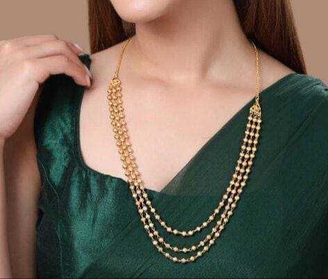 Ynf Gold Plated KESH191 105 Womens Jewellery Wholesale Fancy Mala Necklaces Golden Necklace Set Party Wear Jewelry Manufacturer - Jewellery Export
