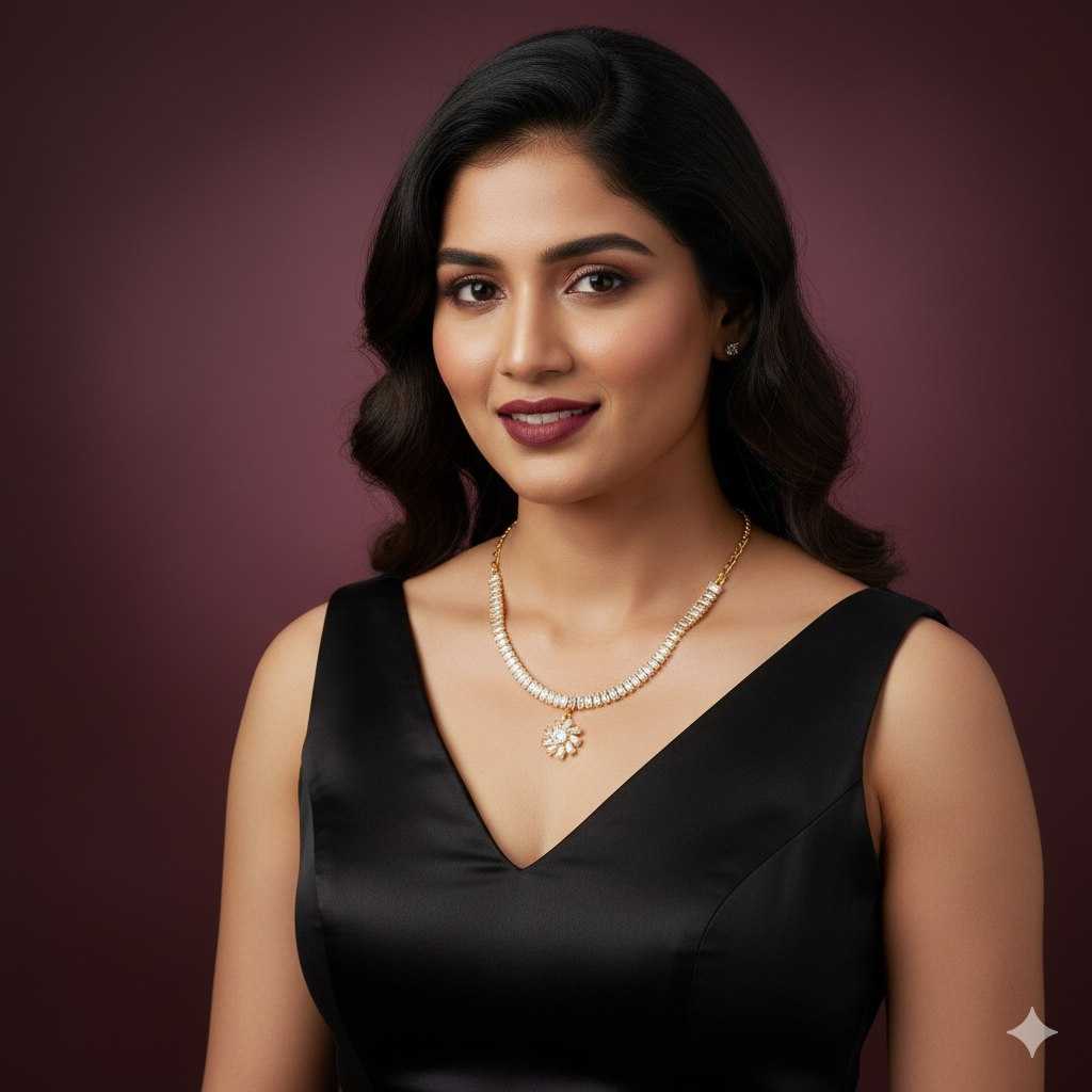 Ynf Gold Plated KESH191 106 Womens Jewellery Festive Collections Wholesale AD Diamond Necklace Golden Necklace Set Party Wear Jewelry Manufacturer - Jewellery Export