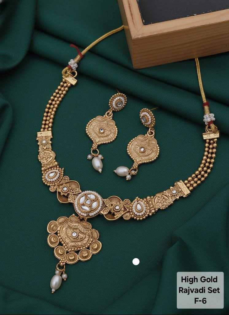 Ynf Gold Plated KESH193 104 Womens Jewellery Festive Collections Wholesale Necklaces Set Rajwadi Necklaces Set Golden Necklace Set Manufacturer - Jewellery Export