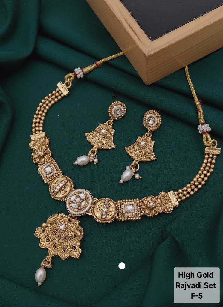 Ynf Gold Plated KESH193 104 Womens Jewellery Festive Collections Wholesale Necklaces Set Rajwadi Necklaces Set Golden Necklace Set Manufacturer - Jewellery Export
