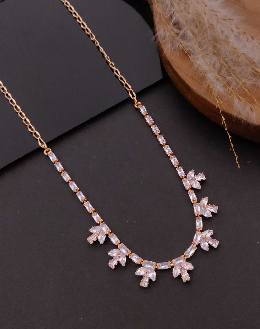 Ynf Alloy KESH191 127 Womens Jewellery Festive Collections Wholesale AD Diamond Necklace Necklaces Set Fashion Necklace Manufacturer - Jewellery Export
