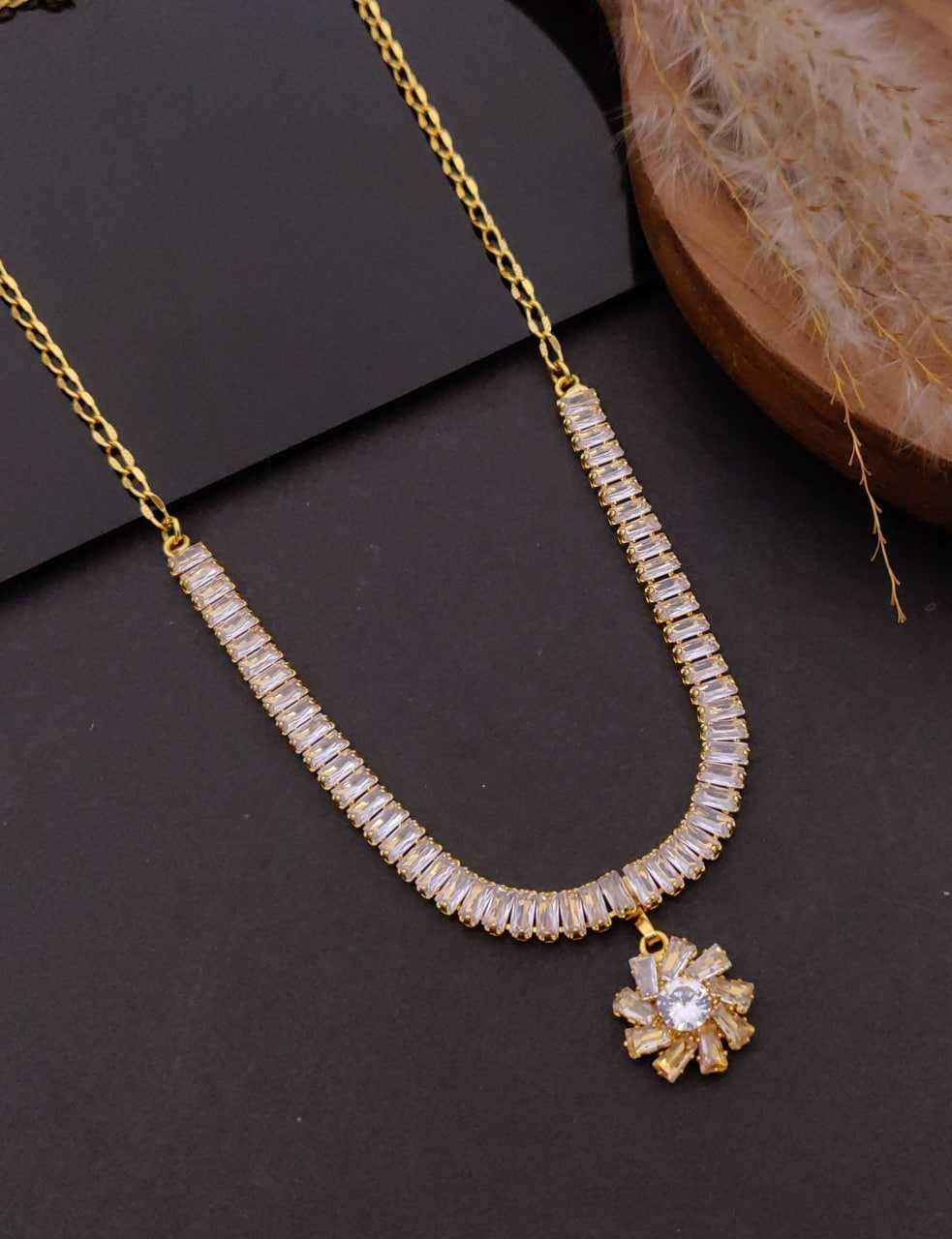 Ynf Alloy KESH191 127 Womens Jewellery Festive Collections Wholesale AD Diamond Necklace Necklaces Set Fashion Necklace Manufacturer - Jewellery Export