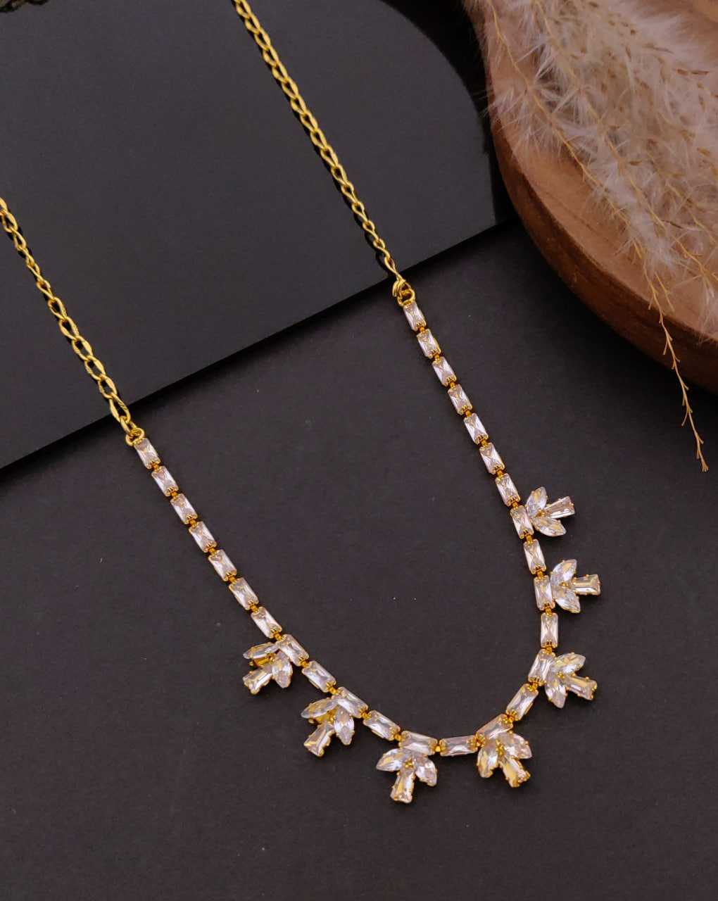 Ynf Alloy KESH191 127 Womens Jewellery Festive Collections Wholesale AD Diamond Necklace Necklaces Set Fashion Necklace Manufacturer - Jewellery Export