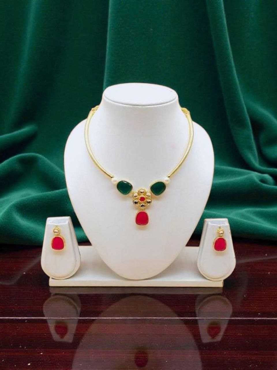 Ynf Brass KESH191 1 Womens Jewellery Wholesale Choker Necklaces Kundan Necklace Set Necklaces Set Manufacturer - Jewellery Export